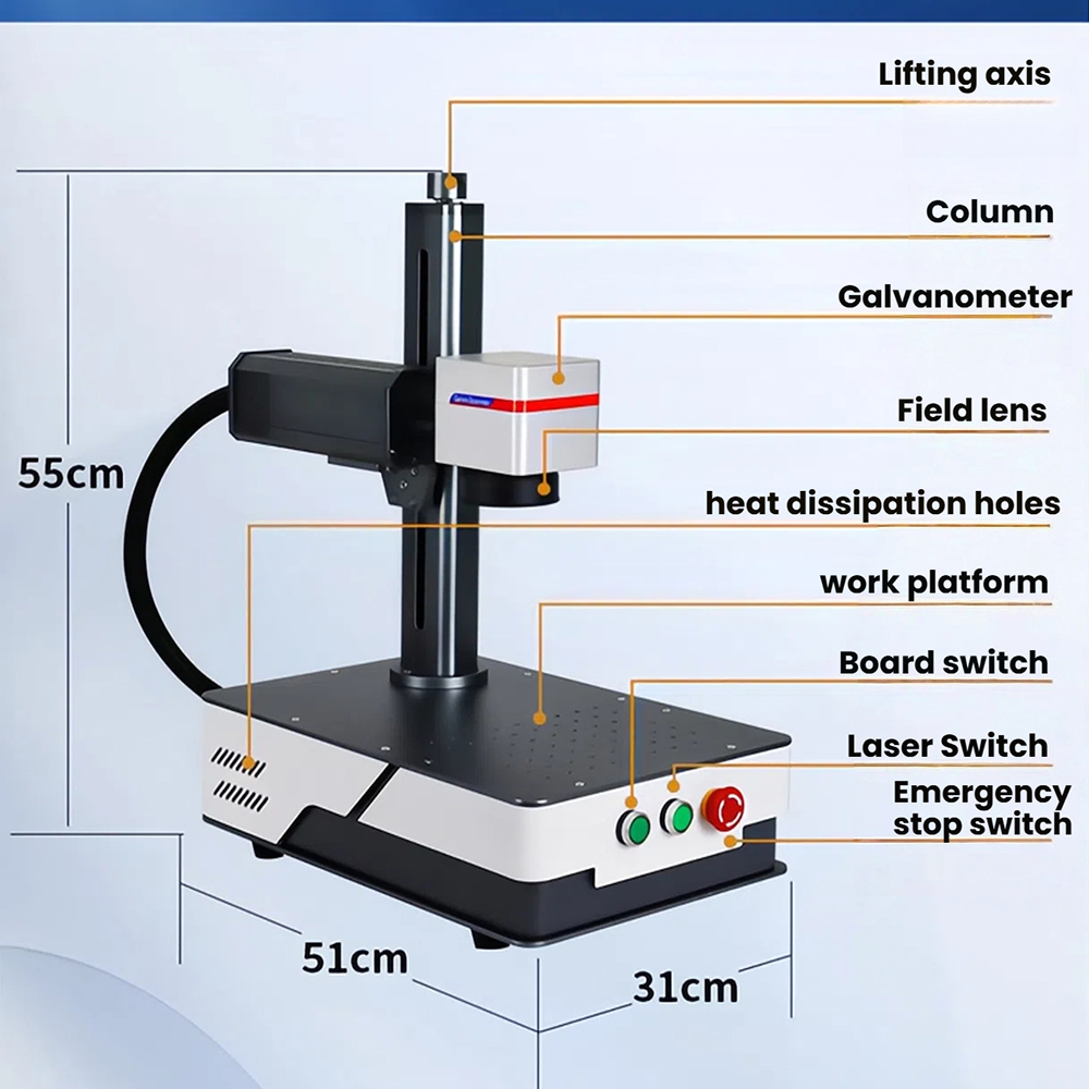 Fiber Laser Marking Machine 30W - WaveTopSign 20W 30W آلة نقش بالليزر