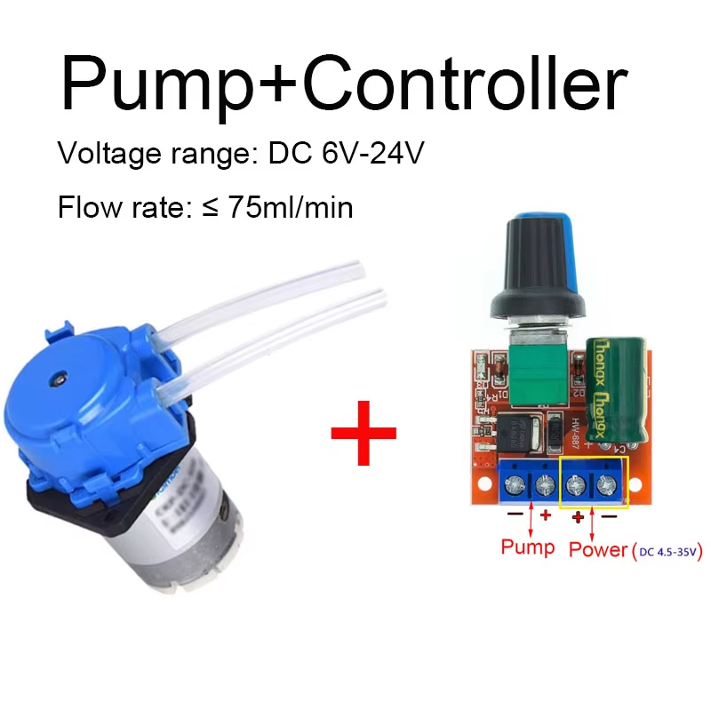 Mini Peristaltic Pump 12V - مضخة بيرستالتية صغيرة قابلة للتعديل DC6V-12V