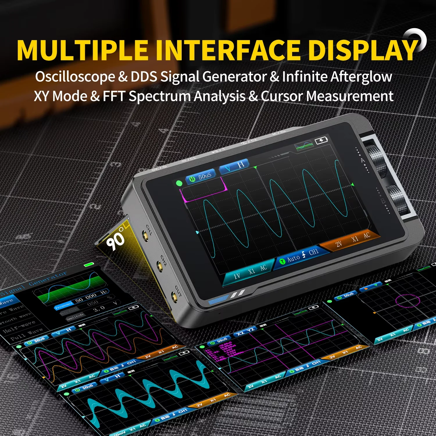 جهاز FNIRSI DS215H، جهاز قياس  - مراجعة Fnirsi Digital Oscilloscope Handheld وسعره
