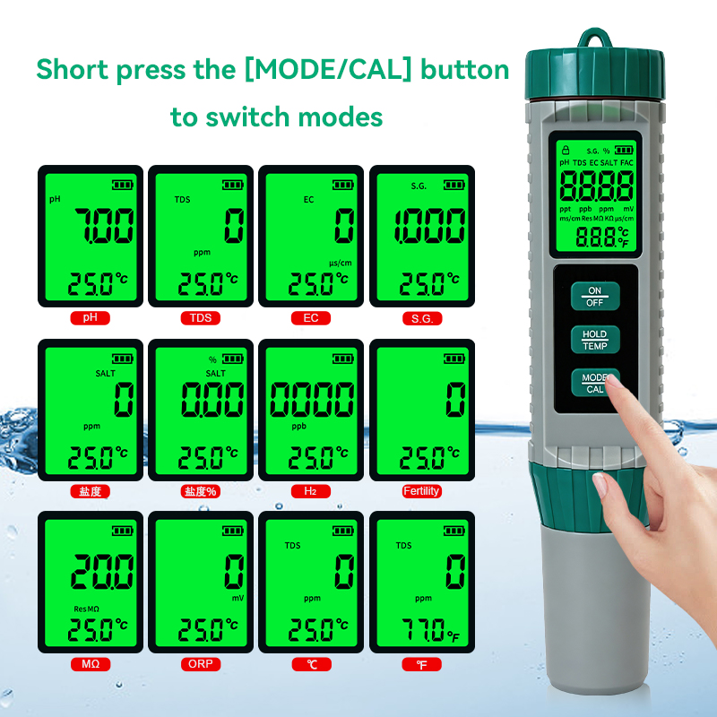 جهاز قياس جديد 10 في 1 لقياس د - مراجعة Ph Meter Digital Water Tester وسعره