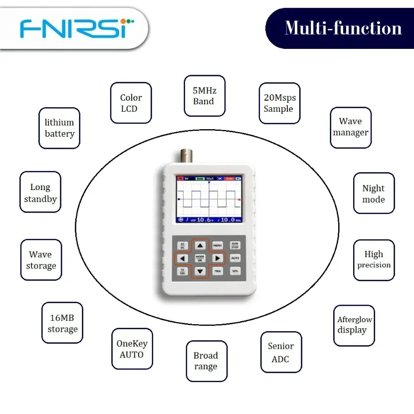 جهاز قياس الإشارة الرقمي المحم - مراجعة Fnirsi Digital Oscilloscope Handheld وسعره