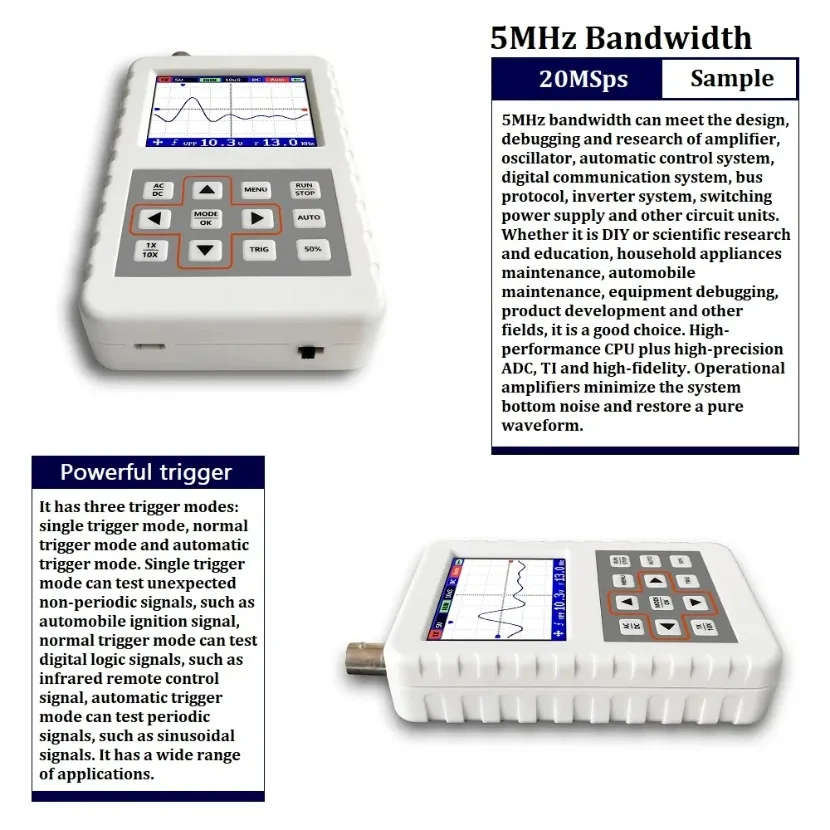 جهاز قياس الإشارة الرقمي المحم - مراجعة Fnirsi Digital Oscilloscope Handheld وسعره