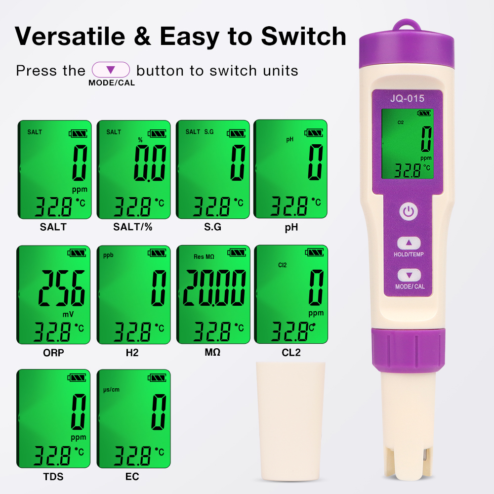 10 في 1 جهاز اختبار جودة الميا - مراجعة Ph Meter Digital Water Tester وسعره