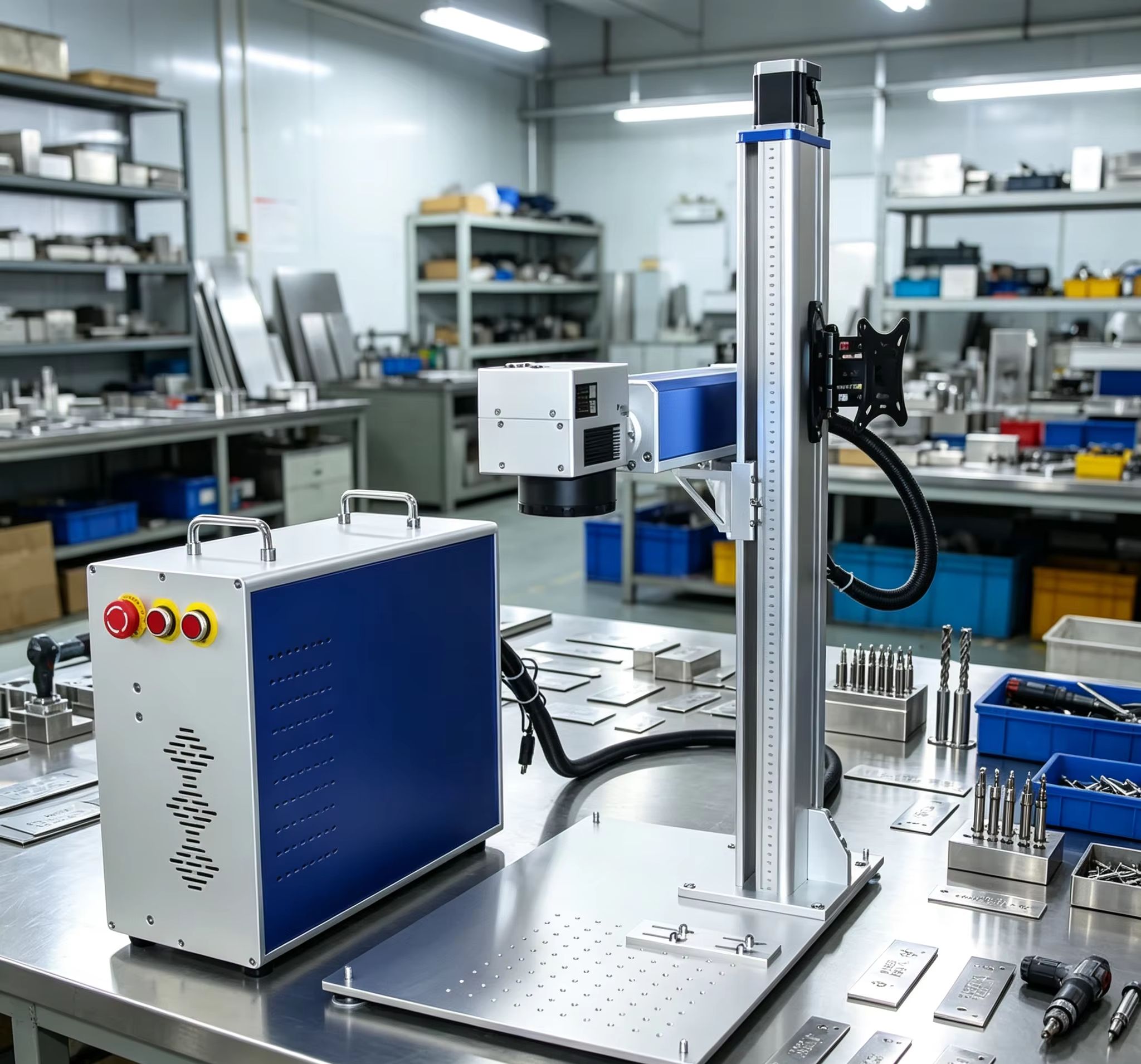ماكينة نقش بالليزر محمولة بقوة - مراجعة Fiber Laser Marking Machine 30W وسعره