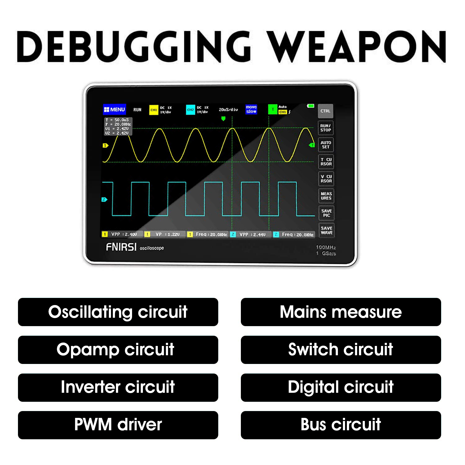 جهاز قياس الإشارة (أوسيلوسكوب) - مراجعة Fnirsi Digital Oscilloscope Handheld وسعره